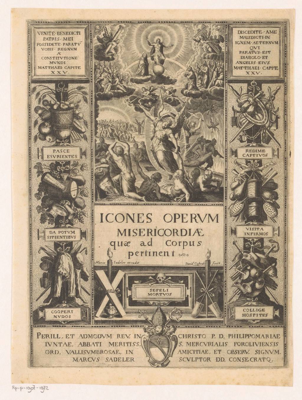 Gravure de Marco Sadeler d'après un dessin de David Custos, 1624-1629