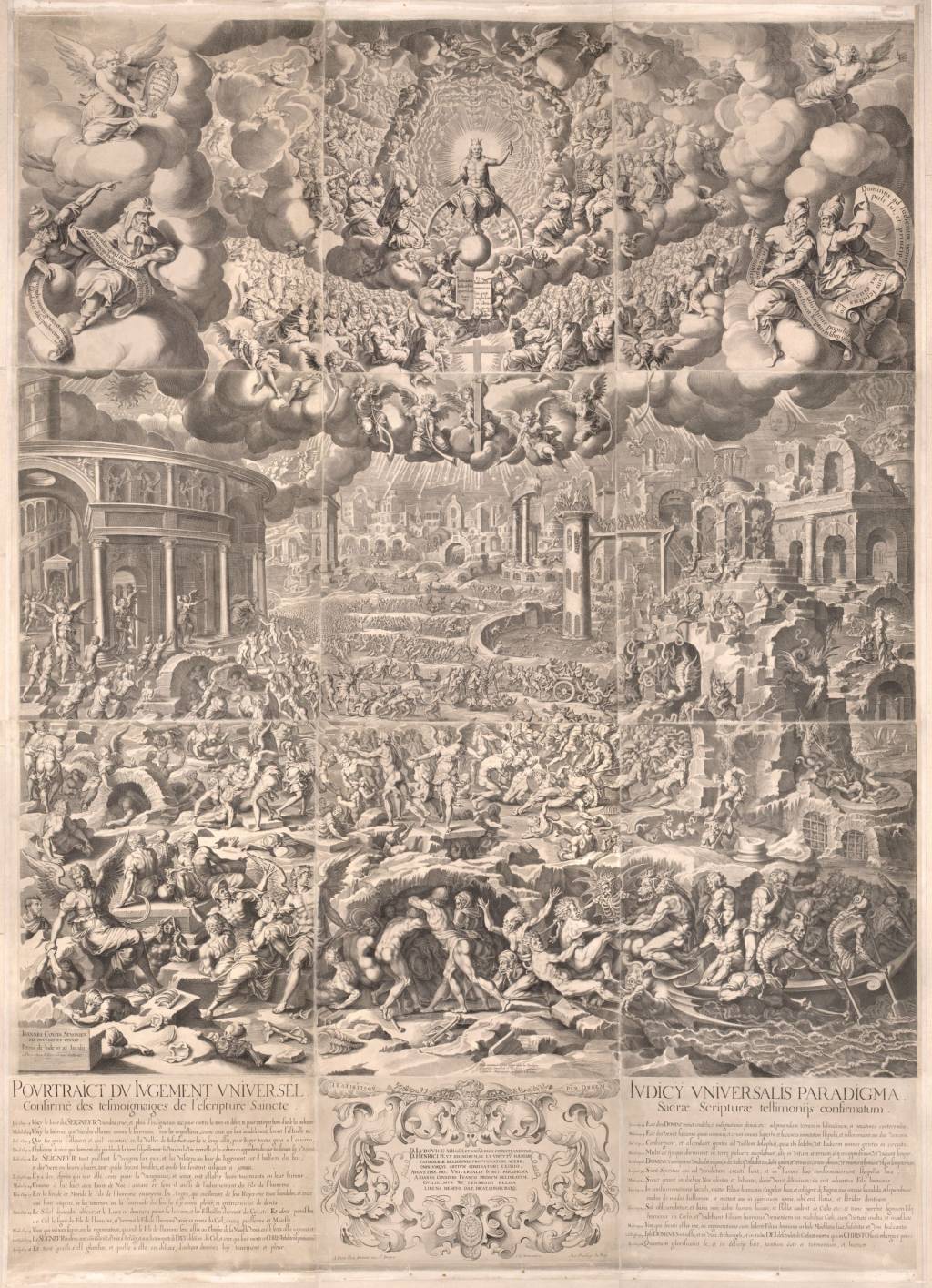 Gravure au burin de Pieter de Jode l'Ancien exposée dans l'église