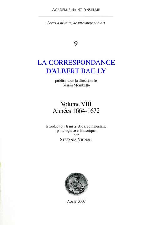 La correspondance d'Albert Bailly. Volume 8, Années 1664-1672