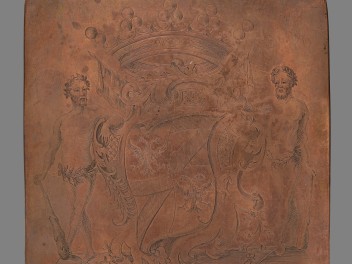 Planche à gravure en cuivre avec les armes des Challant. Don du comte Christin Passerin d'Entrèves, 1871 (© RAVA, photo Gonella)